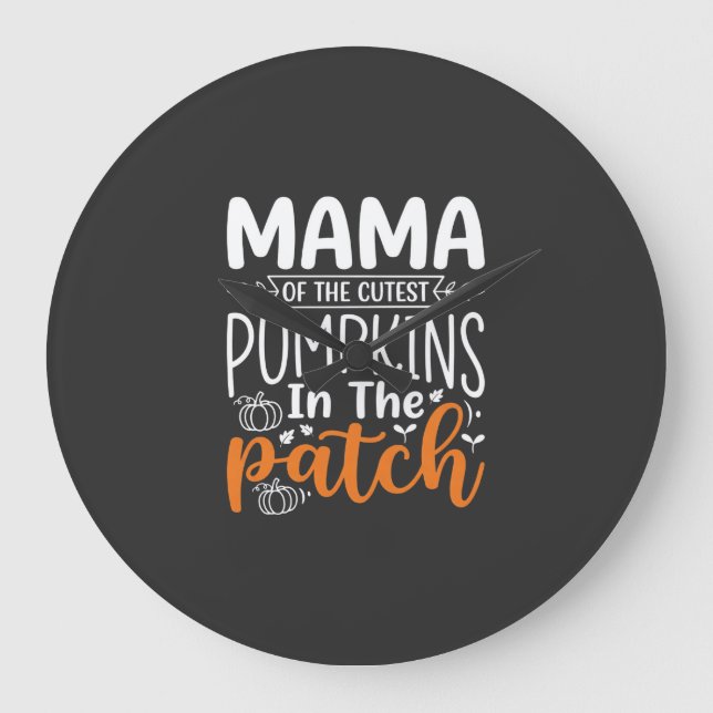 Grande Horloge Ronde Conception de patch de citrouilles maman Halloween (Recto)