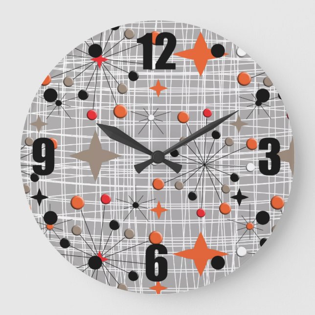 Grande Horloge Ronde Conception de Retro Atomic (Recto)