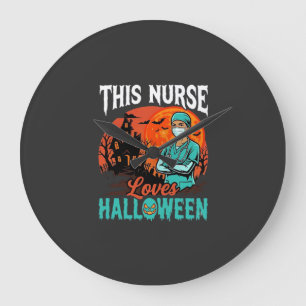 Grande Horloge Ronde Conception de soins infirmiers Halloween épouvanta