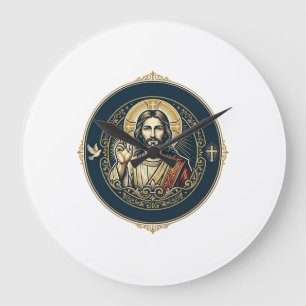 Grande Horloge Ronde Conception de T-Shirt Art iPad Artiste Numérique J