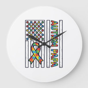 Grande Horloge Ronde Conception de t-shirt avec ruban et pièce de puzzl