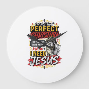 Grande Horloge Ronde Conception de T-Shirt chrétien Vintage I Need Jesu