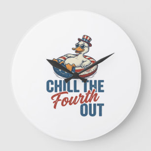 Grande Horloge Ronde Conception de T-shirt de canard patriotique pour r