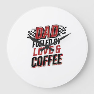 Grande Horloge Ronde Conception de T-shirt de course Papa alimenté par