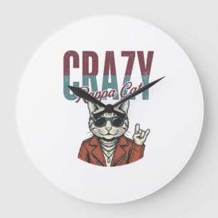 Grande Horloge Ronde Conception de T-Shirt Gravure Vintage Crazy Rappa