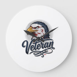 Grande Horloge Ronde Conception de T-shirt Patriotique Vétéran Aigle Vi