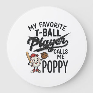 Grande Horloge Ronde Conception de t-shirt Poppy Mon joueur préféré de