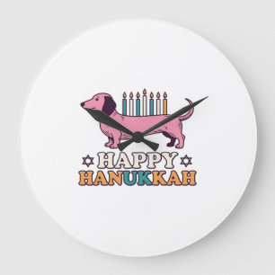 Grande Horloge Ronde Conception de T-shirt pour chien avec Ménorah de D