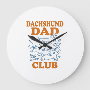 Grande Horloge Ronde Conception de T-shirt pour chien vintage Club Papa