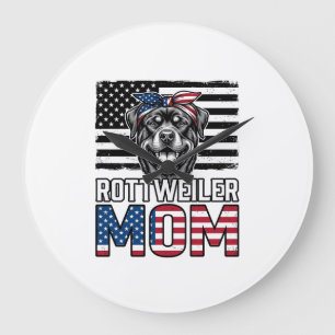 Grande Horloge Ronde Conception de T-shirt pour maman Rottweiler patrio