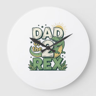 Grande Horloge Ronde Conception de t-shirt pour papa du dinosaure Rex 2