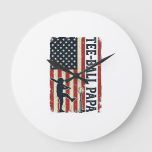 Grande Horloge Ronde Conception de t-shirt vintage drapeau américain Te