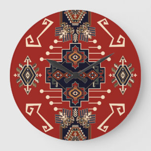 Grande Horloge Ronde Conception de tapis ornementaux : Géométrique Vint