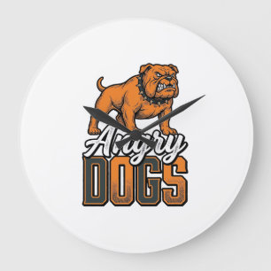 Grande Horloge Ronde Conception de typographie Bulldog vintage Angry Do