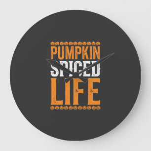 Grande Horloge Ronde Conception de typographie Halloween Pumpkin Spiced