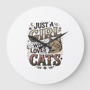 Grande Horloge Ronde Conception de typographie pour fille amoureuse de