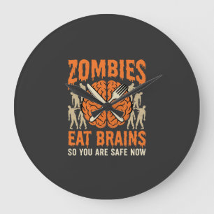 Grande Horloge Ronde Conception de vecteur de Halloween de cerveau de m