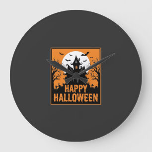 Grande Horloge Ronde Conception de vecteur de silhouette de maison hant