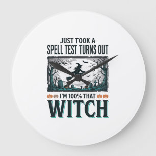 Grande Horloge Ronde Conception de vecteur Halloween humour ADN sorcièr