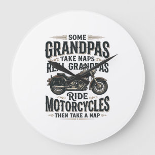 Grande Horloge Ronde Conception de vecteur vintage de moto de grand-pèr