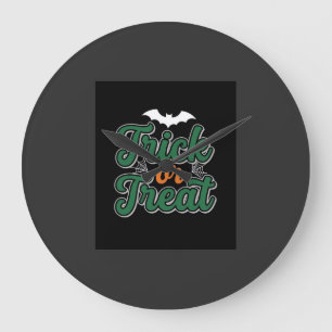 Grande Horloge Ronde Conception de Web de chauve-souris de Trick or Tre