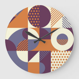 Grande Horloge Ronde Conception géométrique de style rétro