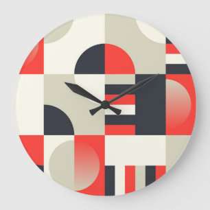 Grande Horloge Ronde Conception géométrique vintage : arrière-plan de f