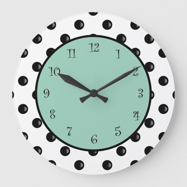 Grande Horloge Ronde Conception moderne de Polka Dot (Recto)