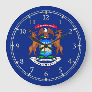 Grande Horloge Ronde Conception personnalisée de drapeau d'État du