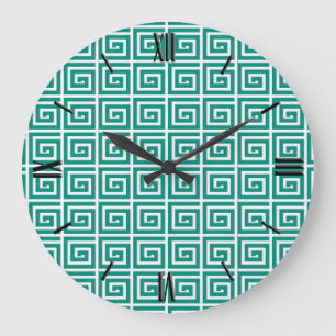 Grande Horloge Ronde Conception principale grecque - sarcelle d'hiver