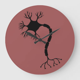 Grande Horloge Ronde Conception simple de neurone noir
