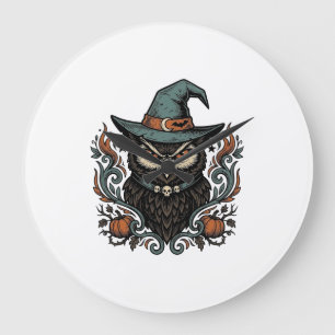 Grande Horloge Ronde Conception vectorielle de chapeau de sorcière de h