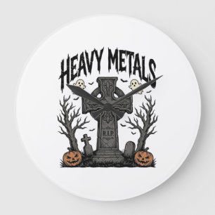 Grande Horloge Ronde Conception vectorielle de cimetière Halloween de m