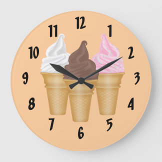 Grande Horloge Ronde cônes de crème glacée