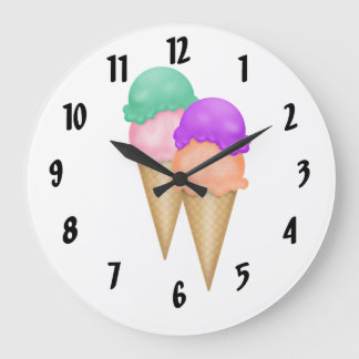 Grande Horloge Ronde cônes de crème glacée
