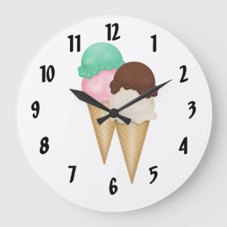 Grande Horloge Ronde cônes de crème glacée