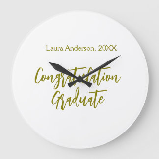 Grande Horloge Ronde Congratulations graduate golden name class 20XX si