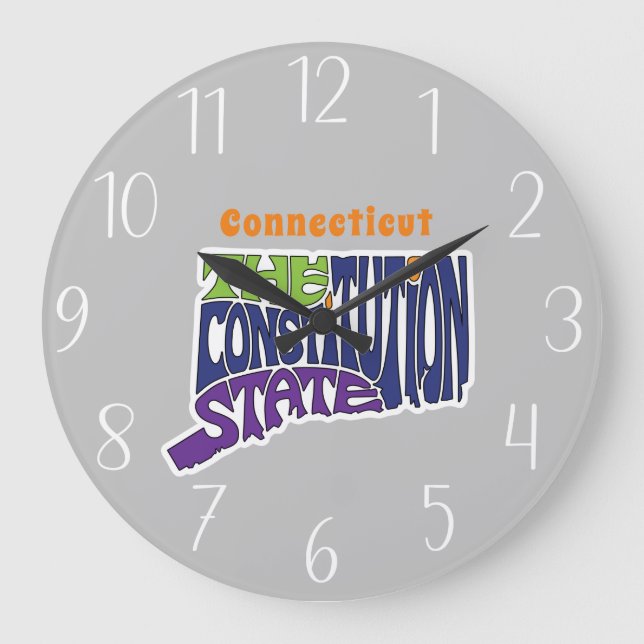 Grande Horloge Ronde Connecticut surnom Word Art (Recto)