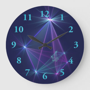 Grande Horloge Ronde Constellation, Art Fractal Abstrait Fantastique