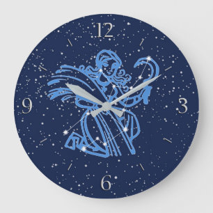 Grande Horloge Ronde Constellation de la Vierge et signe du zodiaque av