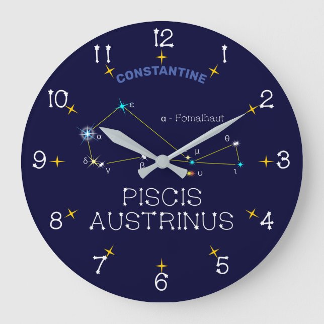 Grande Horloge Ronde Constellation de l'hémisphère Sud Piscis Austrinus (Recto)