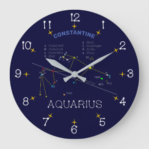 Grande Horloge Ronde Constellation du zodiaque Verseau