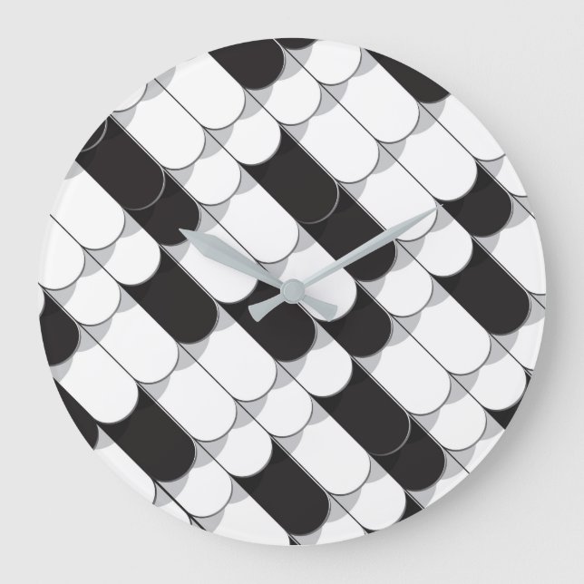Grande Horloge Ronde Construction Abstraite (tuiles) (Recto)