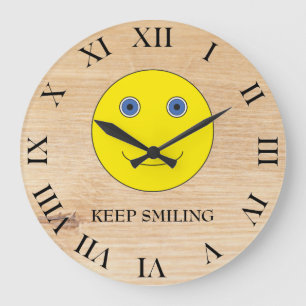 Grande Horloge Ronde Continuez à sourire