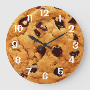 Grande Horloge Ronde Cookie à chips au chocolat