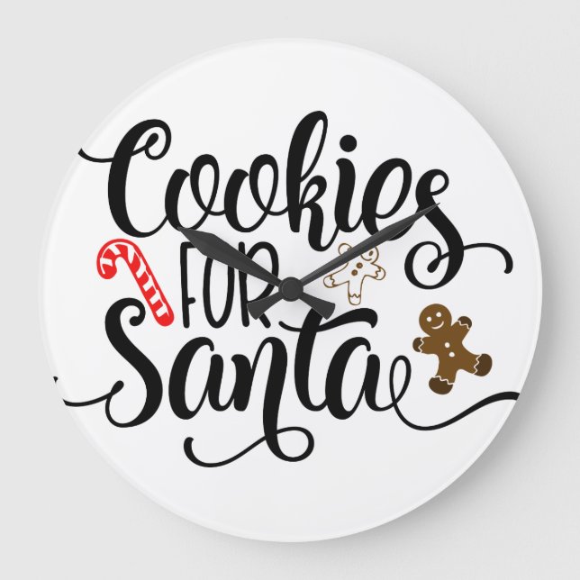 Grande Horloge Ronde Cookies pour Père Noël Fun Christmas (Recto)