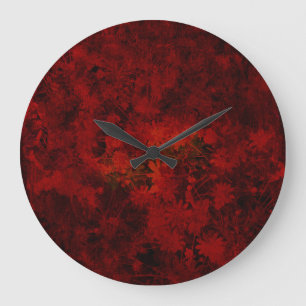 Grande Horloge Ronde Cool, art moderne floral / fleuriste motif