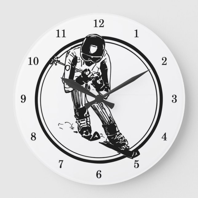 Grande Horloge Ronde Cool Downhill Skier (Recto)
