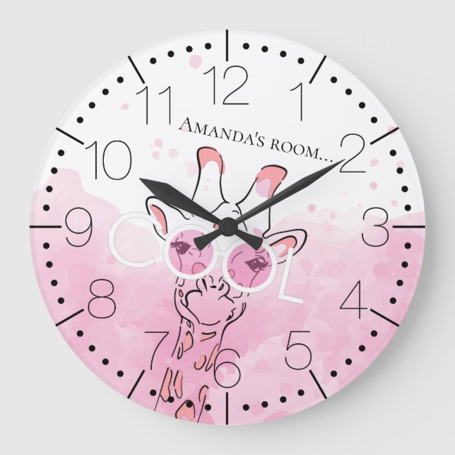Grande Horloge Ronde Cool Giraffe Large Clock (Recto)
