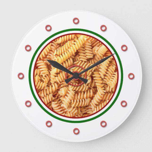 Grande Horloge Ronde Cool Italian Theme Pasta Novelty Kitchen Clocks (Recto)